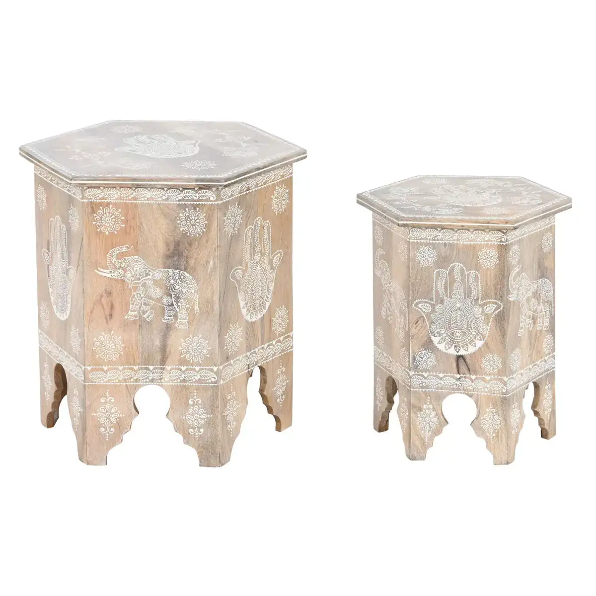 Jeu de 2 tables dkd home decor naturel bois de manguier 48 x 41 5 x 49 cm_4636. DIAYTAR COTE D'IVOIRE - L'Art de Vivre avec Authenticité. Explorez notre gamme de produits artisanaux et découvrez des articles qui apportent une touche unique à votre vie.