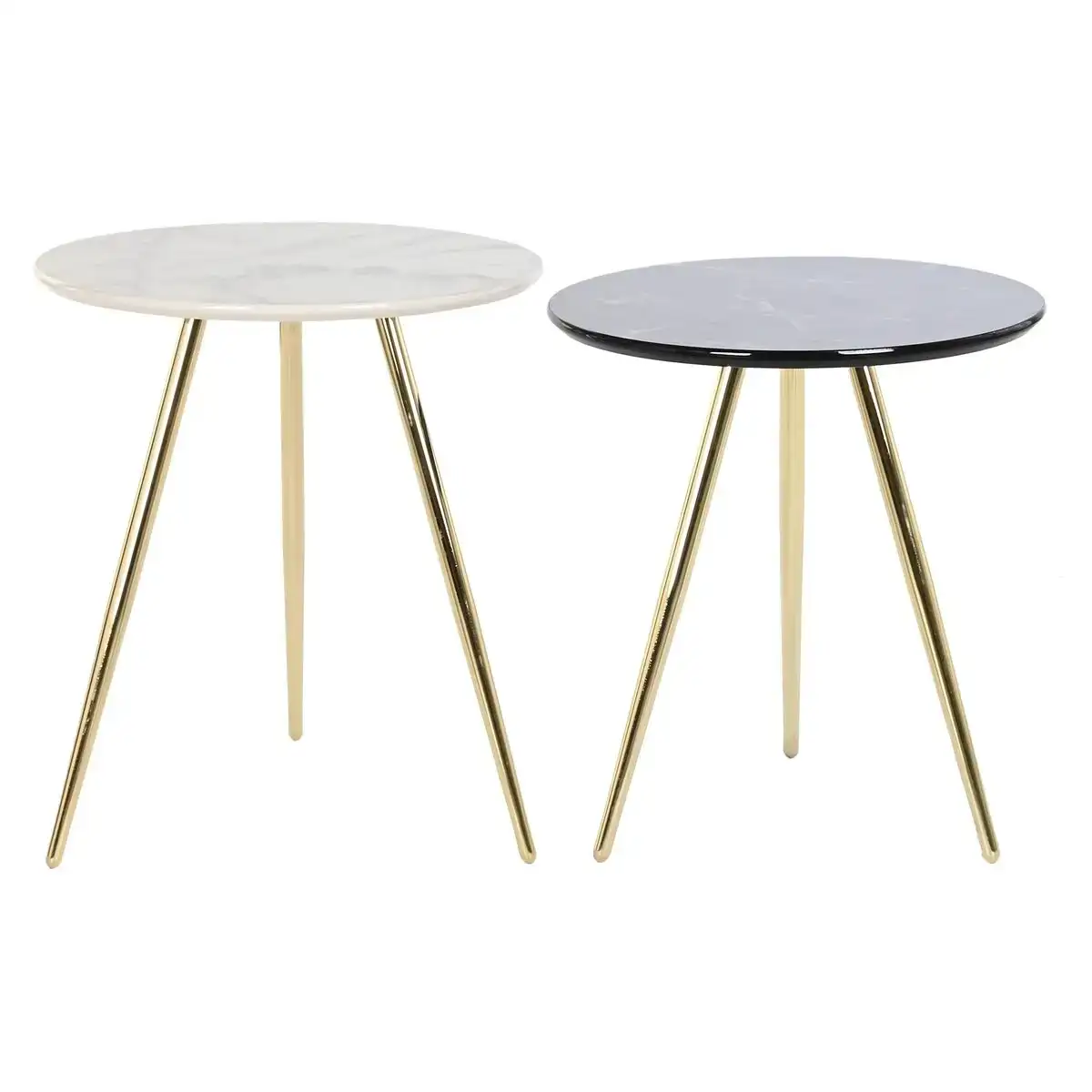 Jeu de 2 tables dkd home decor noir dore metal blanc resine 46 x 46 x 45 cm _8757. Bienvenue sur DIAYTAR COTE D'IVOIRE - Où Choisir est un Voyage Sensoriel. Plongez dans notre catalogue et trouvez des produits qui éveillent vos sens et embellissent votre quotidien.