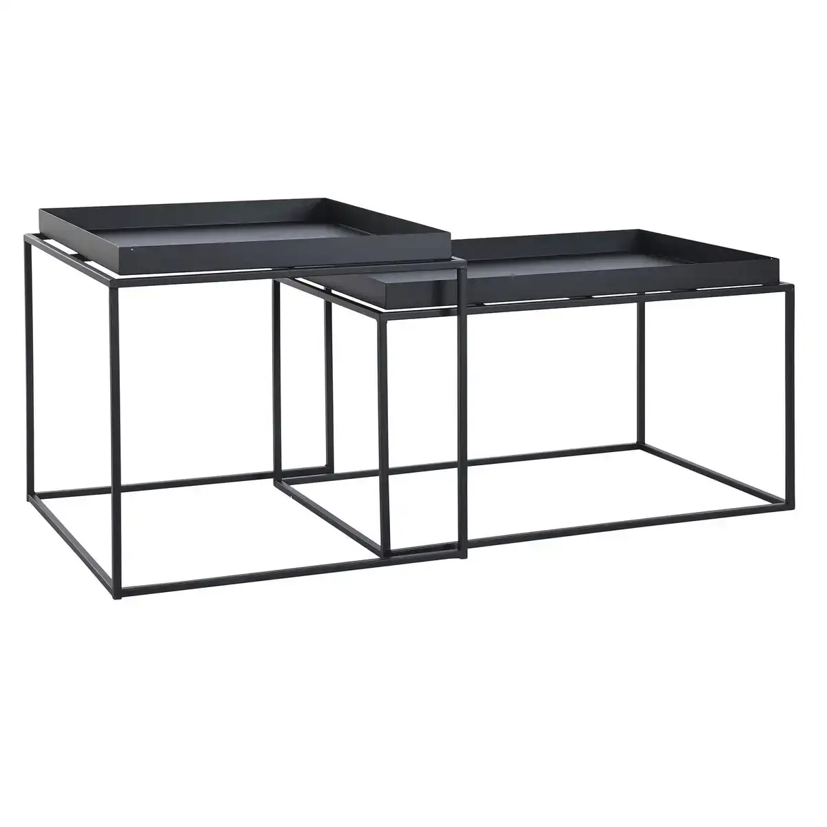 Jeu de 2 tables dkd home decor noir metal 80 x 50 x 45 cm_9754. DIAYTAR COTE D'IVOIRE - L'Art du Shopping Sublime. Naviguez à travers notre catalogue et choisissez parmi des produits qui ajoutent une touche raffinée à votre vie quotidienne.