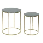 Jeu de 2 tables dkd home decor vert dore aluminium marbre 46 x 46 x 58 cm_8480. DIAYTAR COTE D'IVOIRE - Là où la Diversité Rencontre la Qualité. Parcourez notre gamme complète et trouvez des produits qui incarnent la richesse et l'unicité du Côte d'Ivoire.