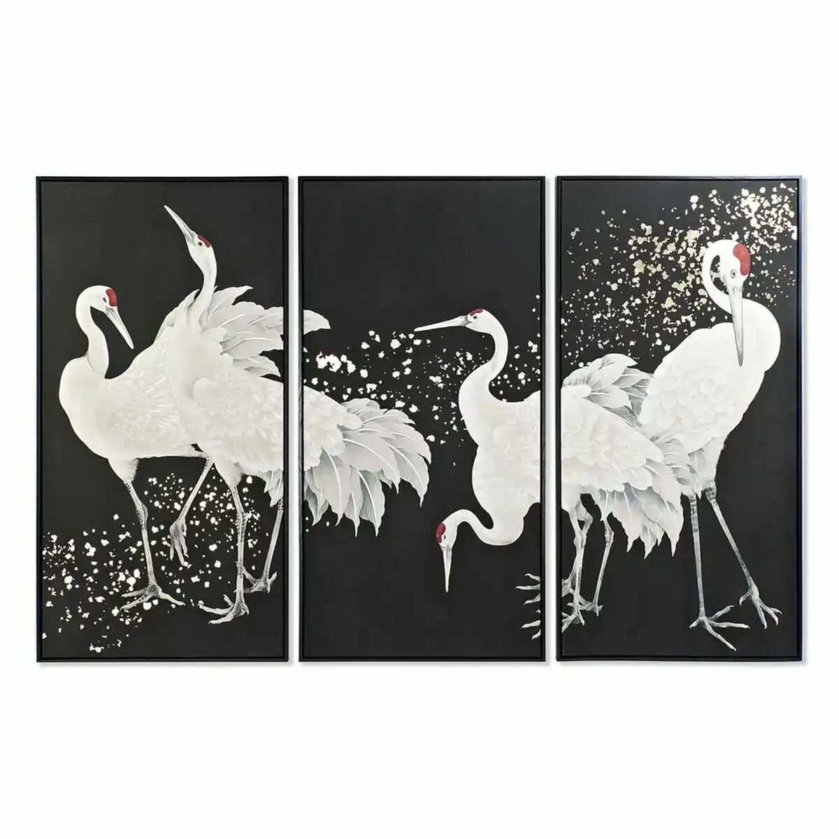 Jeu de 3 tableaux dkd home decor oriental heron 210 x 4 x 140 cm _6312. DIAYTAR COTE D'IVOIRE - Là où Chaque Achat a du Sens. Explorez notre gamme et choisissez des produits qui racontent une histoire, votre histoire.