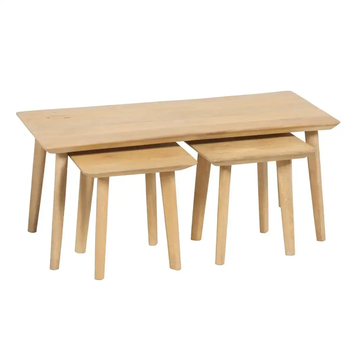 Jeu de 3 tables bois de manguier 110 x 50 x 45 cm_6089. DIAYTAR COTE D'IVOIRE - L'Univers du Choix et de l'Authenticité. Explorez notre catalogue et découvrez des articles qui incarnent le patrimoine du Côte d'Ivoire et la modernité du monde.