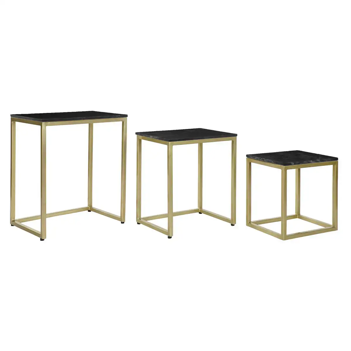 Jeu de 3 tables dkd home decor 50 x 35 x 60 cm noir dore marbre fer_9750. DIAYTAR COTE D'IVOIRE - L'Art de Choisir, l'Art de Vivre. Parcourez notre boutique en ligne et choisissez parmi des produits de qualité qui ajoutent de l'élégance à votre quotidien.