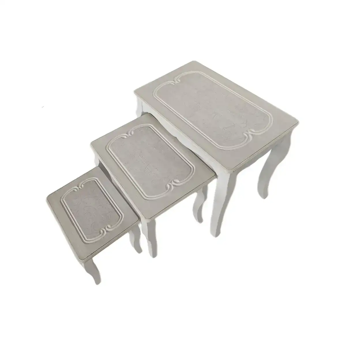 Jeu de 3 tables dkd home decor bois blanc bois mdf 53 x 35 x 47 cm _8266. DIAYTAR COTE D'IVOIRE - Où Choisir est une Découverte. Parcourez notre catalogue et trouvez des articles qui éveillent votre curiosité et enrichissent votre expérience shopping.