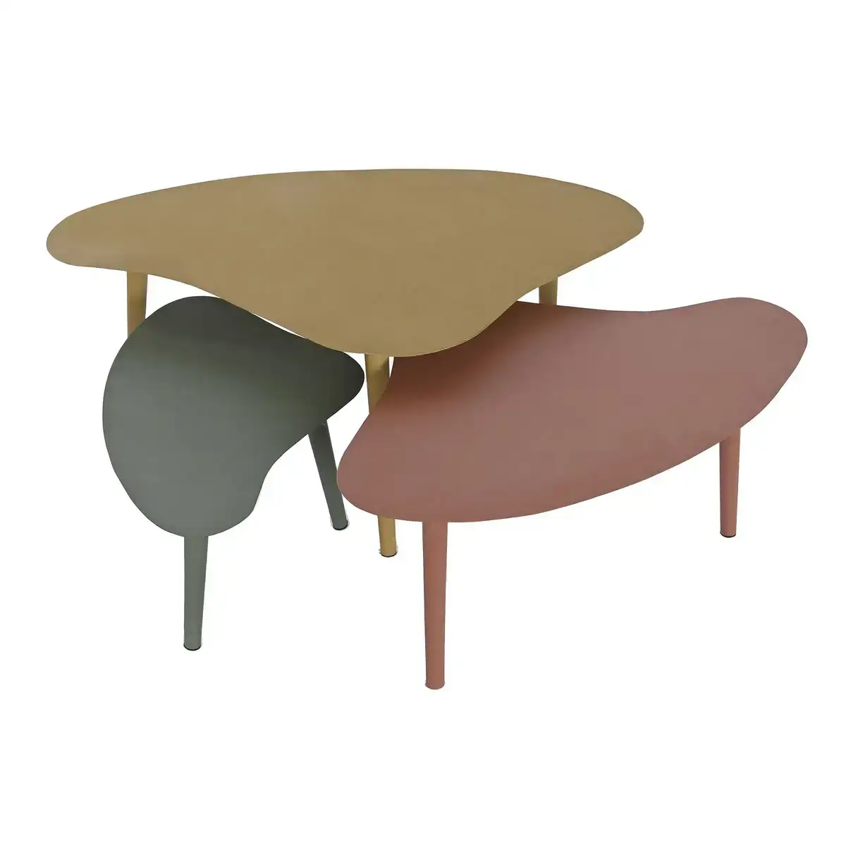 Jeu de 3 tables dkd home decor fer 100 x 60 x 41 cm_6568. Bienvenue chez DIAYTAR COTE D'IVOIRE - Où Chaque Produit a son Âme. Découvrez notre gamme et choisissez des articles qui résonnent avec votre personnalité et vos valeurs.
