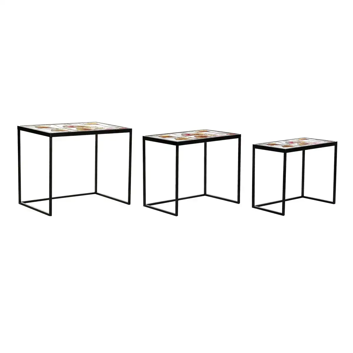 Jeu de 3 tables dkd home decor verre noir metal jaune 60 x 40 x 50 cm _9547. DIAYTAR COTE D'IVOIRE - L'Art de Choisir, l'Art de S'émerveiller. Explorez notre boutique en ligne et choisissez des articles qui éveillent votre sens de l'émerveillement.