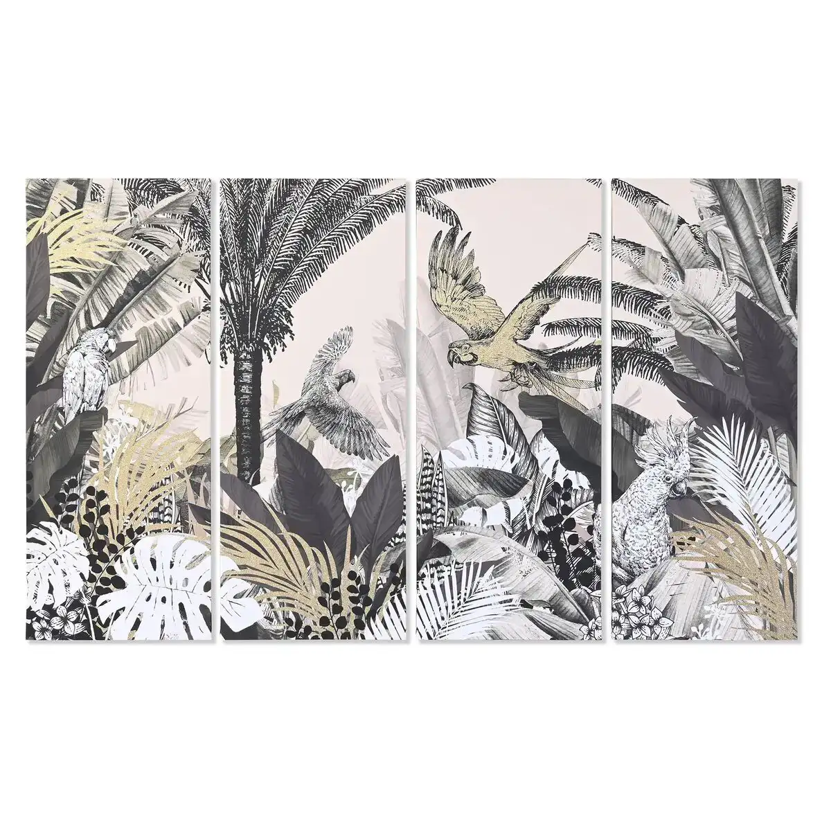 Jeu de 4 tableaux dkd home decor tropical 160 x 3 8 x 100 cm _7016. DIAYTAR COTE D'IVOIRE - Votre Destination pour un Shopping Éclairé. Parcourez notre boutique en ligne pour découvrir des produits de qualité qui embelliront votre quotidien.