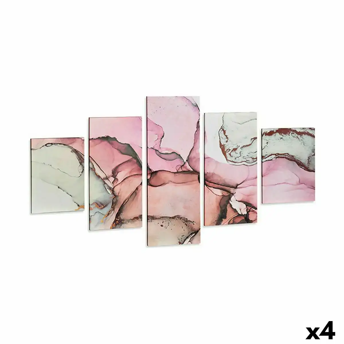 Jeu de 5 tableaux toile marbre rose 4 unites _8589. DIAYTAR COTE D'IVOIRE - Votre Passage vers l'Exceptionnel. Explorez notre boutique en ligne, où chaque produit est choisi avec soin pour offrir une expérience de shopping inoubliable.