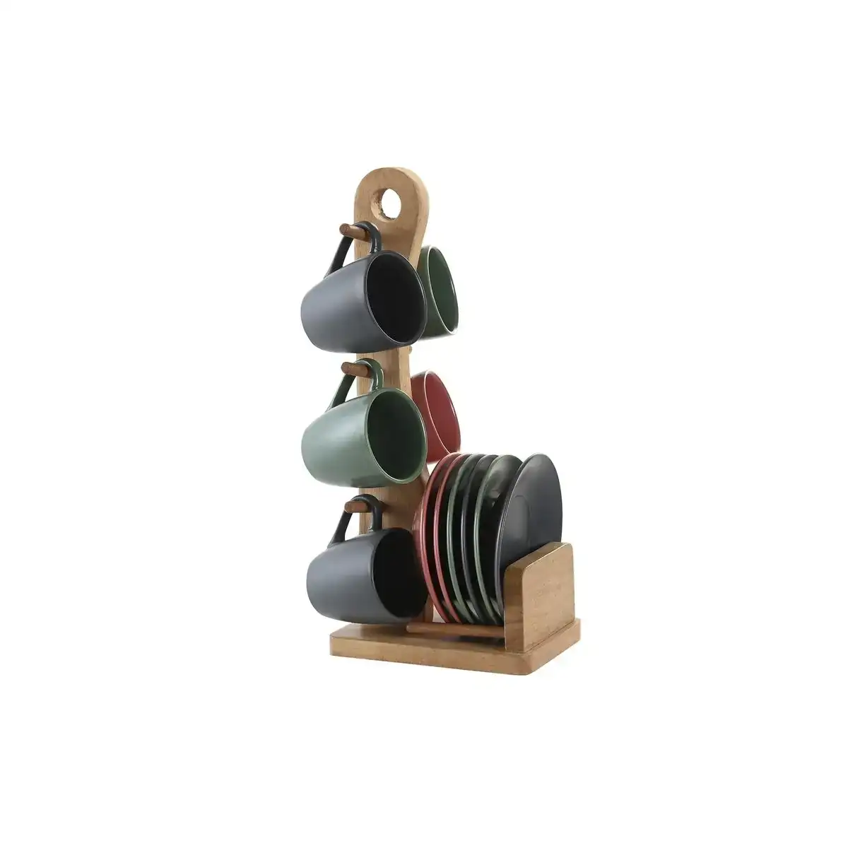 Jeu de 6 tasses avec plat dkd home decor rose blanc vert gris fonce gres 90 ml_9086. Bienvenue chez DIAYTAR COTE D'IVOIRE - Où le Shopping Devient un Plaisir. Découvrez notre boutique en ligne et trouvez des trésors qui égaieront chaque jour de votre vie.