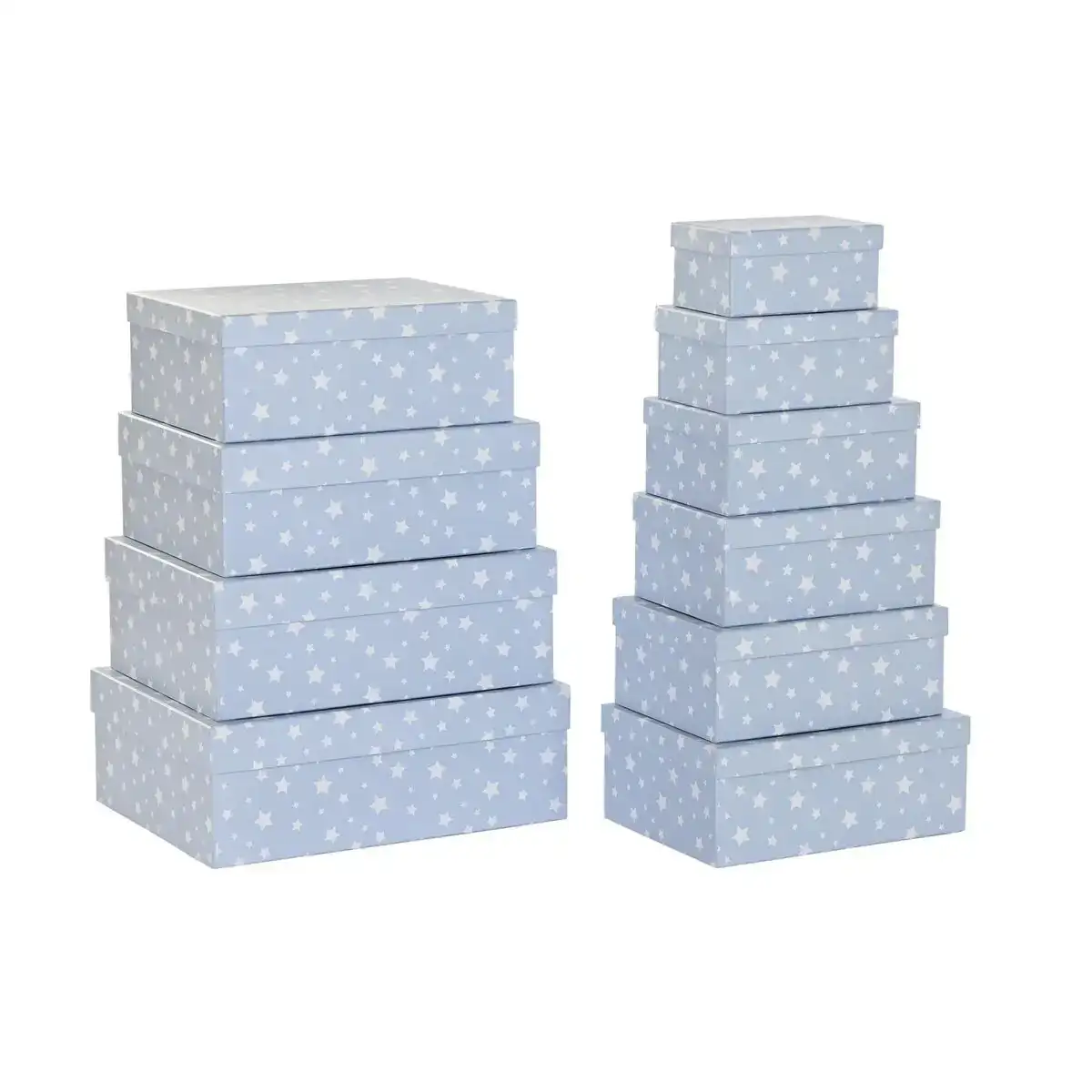 Jeu de caisses de rangement empilables dkd home decor blanc bleu ciel enfant carton 43 5 x 33 5 x 15 5 cm _7345. DIAYTAR COTE D'IVOIRE - Où Chaque Produit a son Histoire. Découvrez notre gamme de produits, chacun portant en lui le récit de l'artisanat et de la passion, pour vous offrir une expérience de shopping authentique.