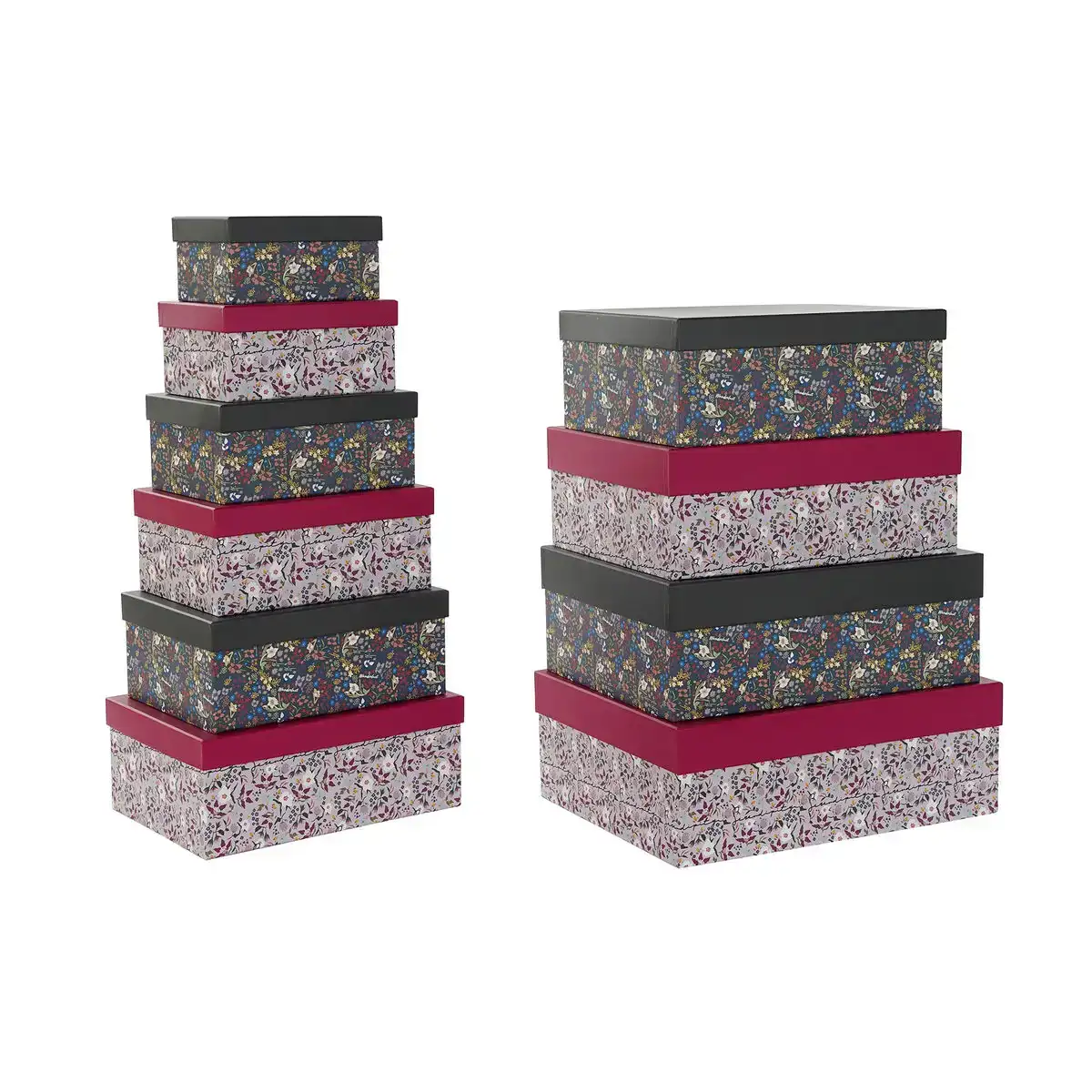 Jeu de caisses de rangement empilables dkd home decor carre fleurs carton_3932. Bienvenue chez DIAYTAR COTE D'IVOIRE - Où Chaque Produit a son Histoire. Plongez dans notre sélection diversifiée et découvrez des articles qui racontent le riche patrimoine sénégalais.