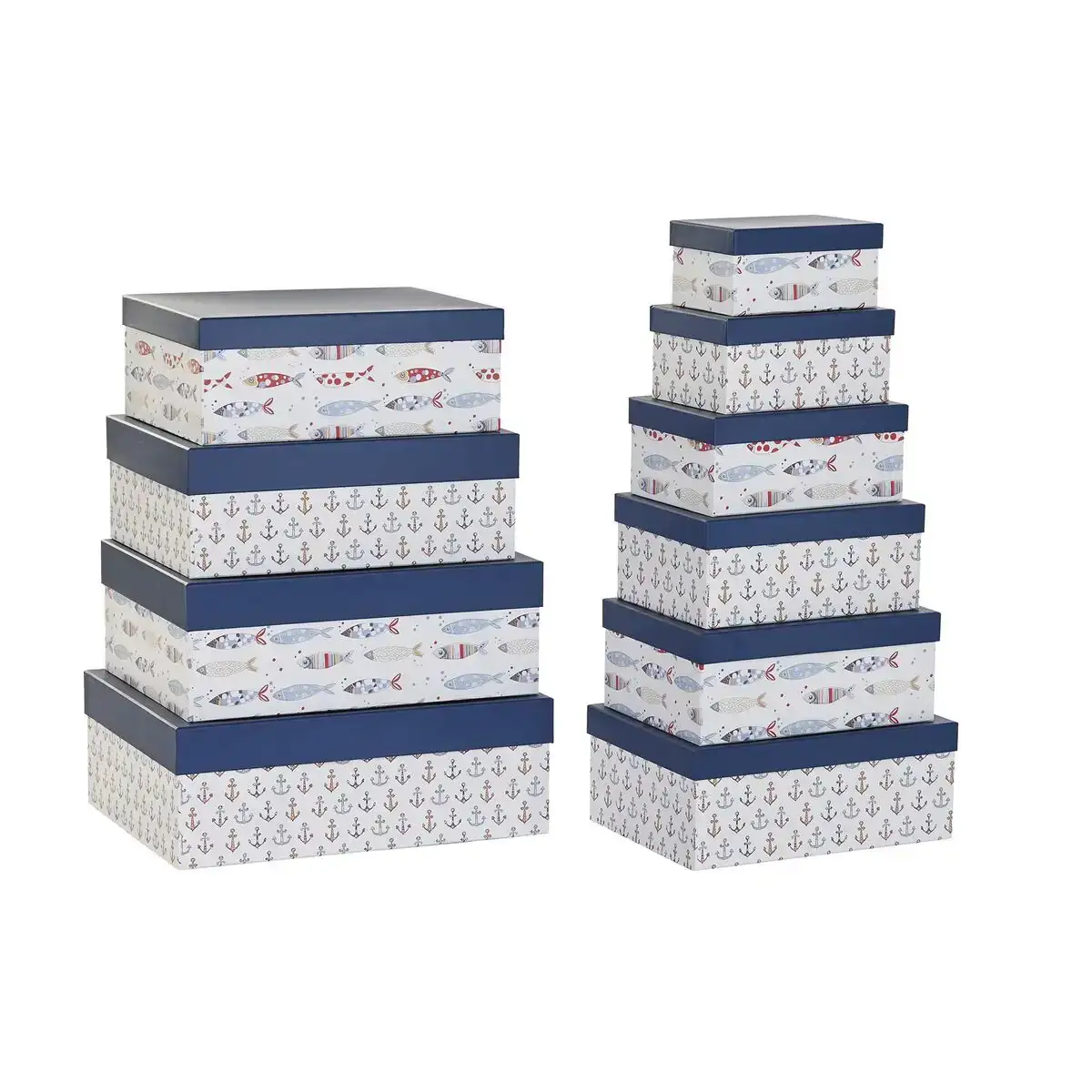 Jeu de caisses de rangement empilables dkd home decor marin blanc blue marine carton 43 5 x 33 5 x 15 5 cm _7639. DIAYTAR COTE D'IVOIRE - Votre Destination Shopping pour Tous. Parcourez notre boutique en ligne et découvrez une variété de produits pour satisfaire tous vos besoins et désirs.
