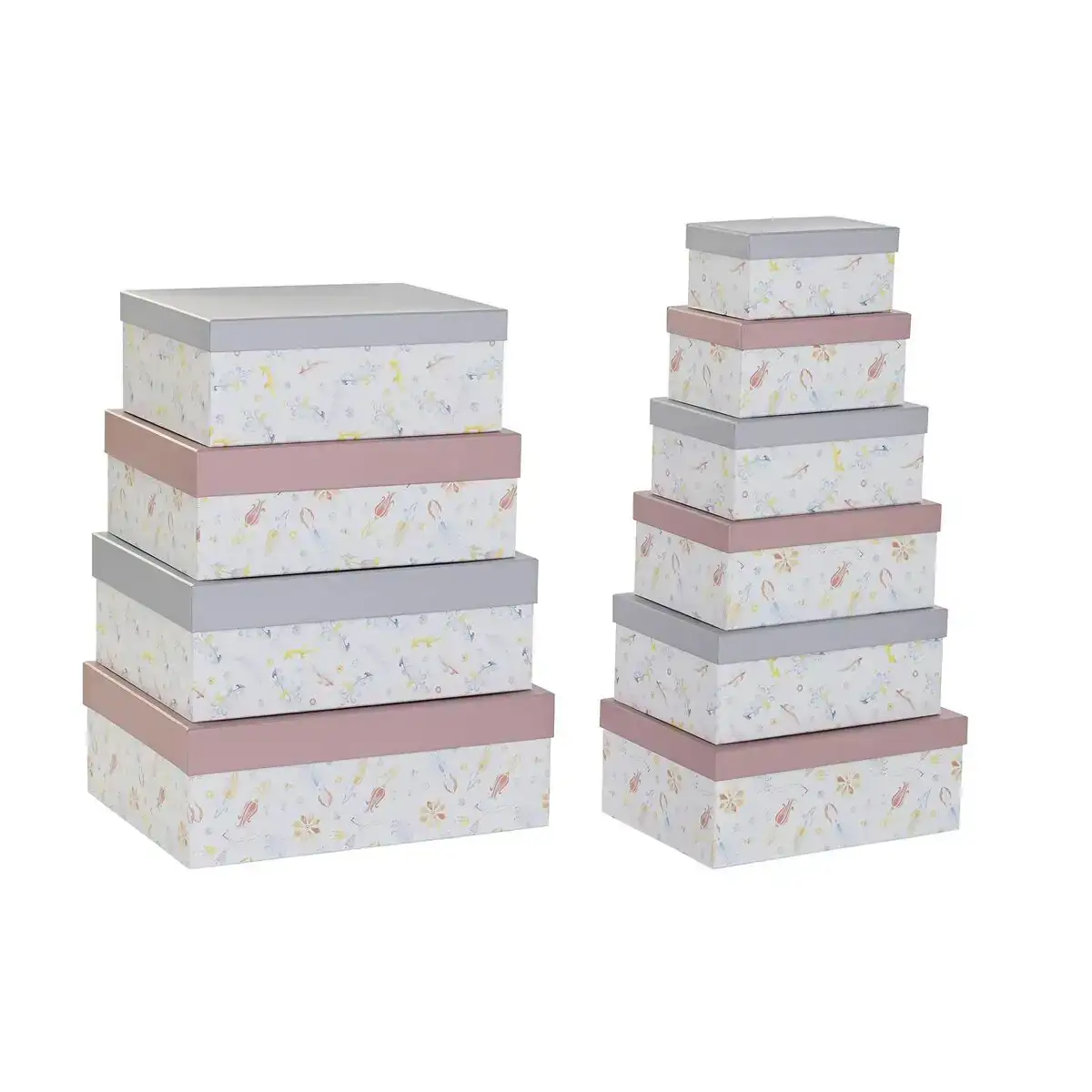 Jeu de caisses de rangement empilables dkd home decor rose lila multicouleur carton 43 5 x 33 5 x 15 5 cm _4699. DIAYTAR COTE D'IVOIRE - Votre Oasis de Shopping en Ligne. Explorez notre boutique et découvrez des produits qui ajoutent une touche de magie à votre quotidien.