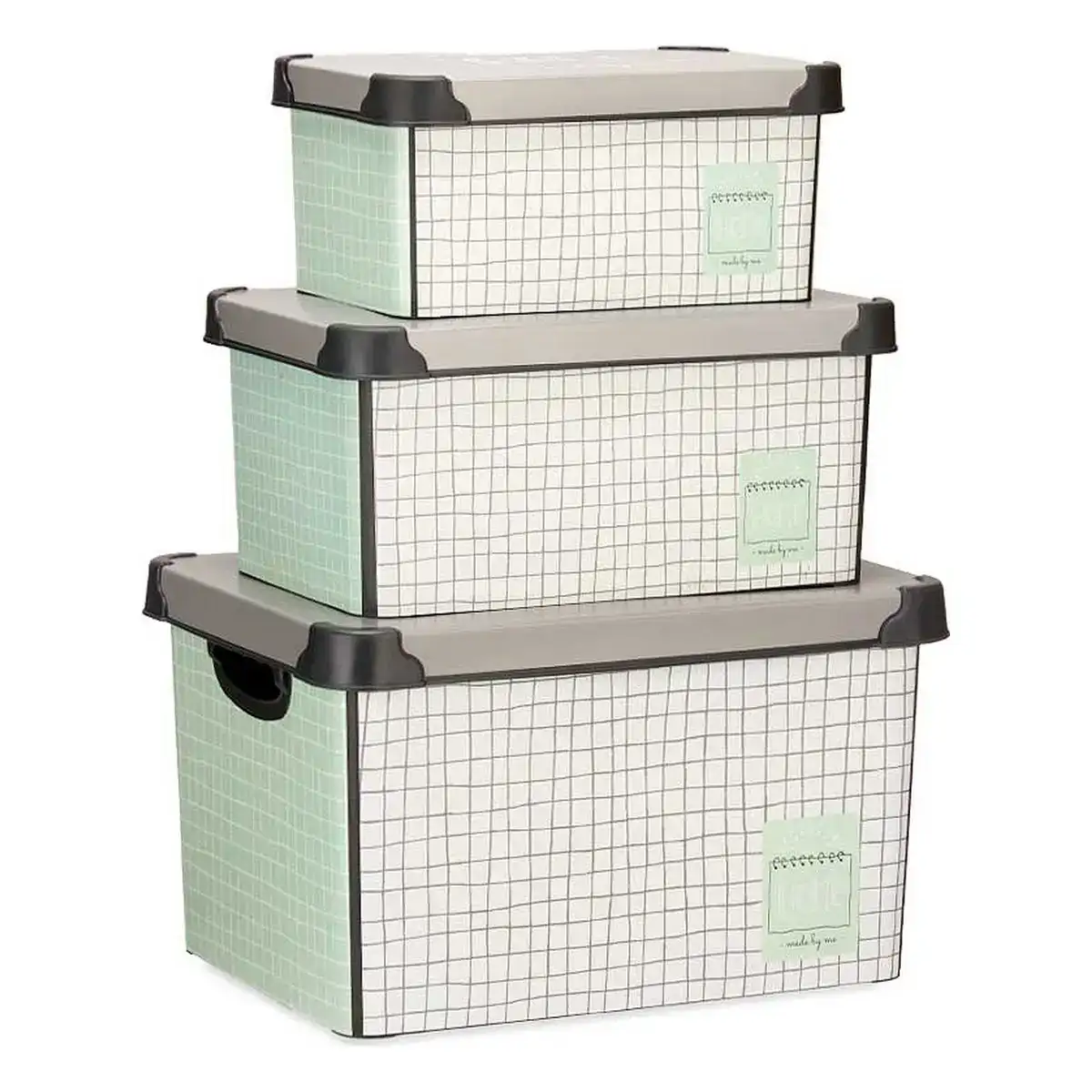 Jeu de caisses de rangement empilables home 3 pieces plastique_1621. DIAYTAR COTE D'IVOIRE - Votre Destination Shopping Incontournable. Parcourez nos rayons virtuels et trouvez des articles qui répondent à tous vos besoins, du quotidien à l'exceptionnel.