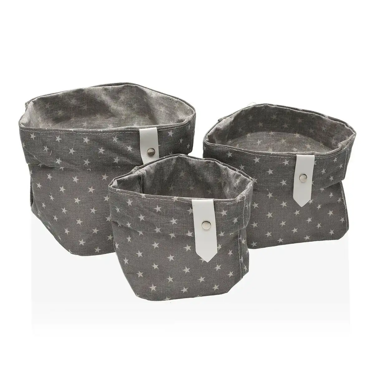 Jeu de caisses de rangement empilables versa stars grey polyester textile fusion 3 pieces_1872. DIAYTAR COTE D'IVOIRE - Un Monde de Possibilités à Portée de Clic. Parcourez notre site web pour découvrir des sélections infinies, de l'épicerie aux bijoux, et vivez une expérience d'achat sans pareil.