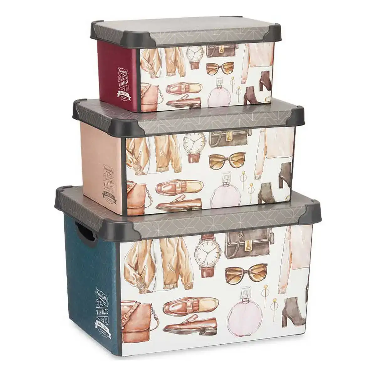 Jeu de caisses de rangement empilables vintage 3 pieces plastique_3746. Bienvenue sur DIAYTAR COTE D'IVOIRE - Là où le Shopping Devient une Aventure. Explorez notre catalogue et dénichez des trésors qui élargiront votre horizon shopping.