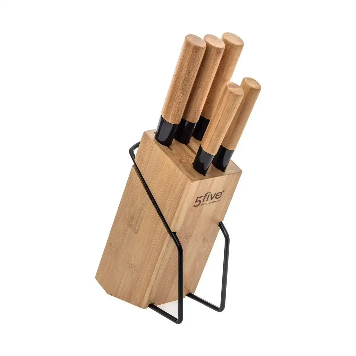 Jeu de couteaux avec support en bois 5five 32 5 x 22 5 x 7 5 cm _9980. DIAYTAR COTE D'IVOIRE - Votre Oasis de Shopping en Ligne. Explorez notre boutique et découvrez des produits qui ajoutent une touche de magie à votre quotidien.