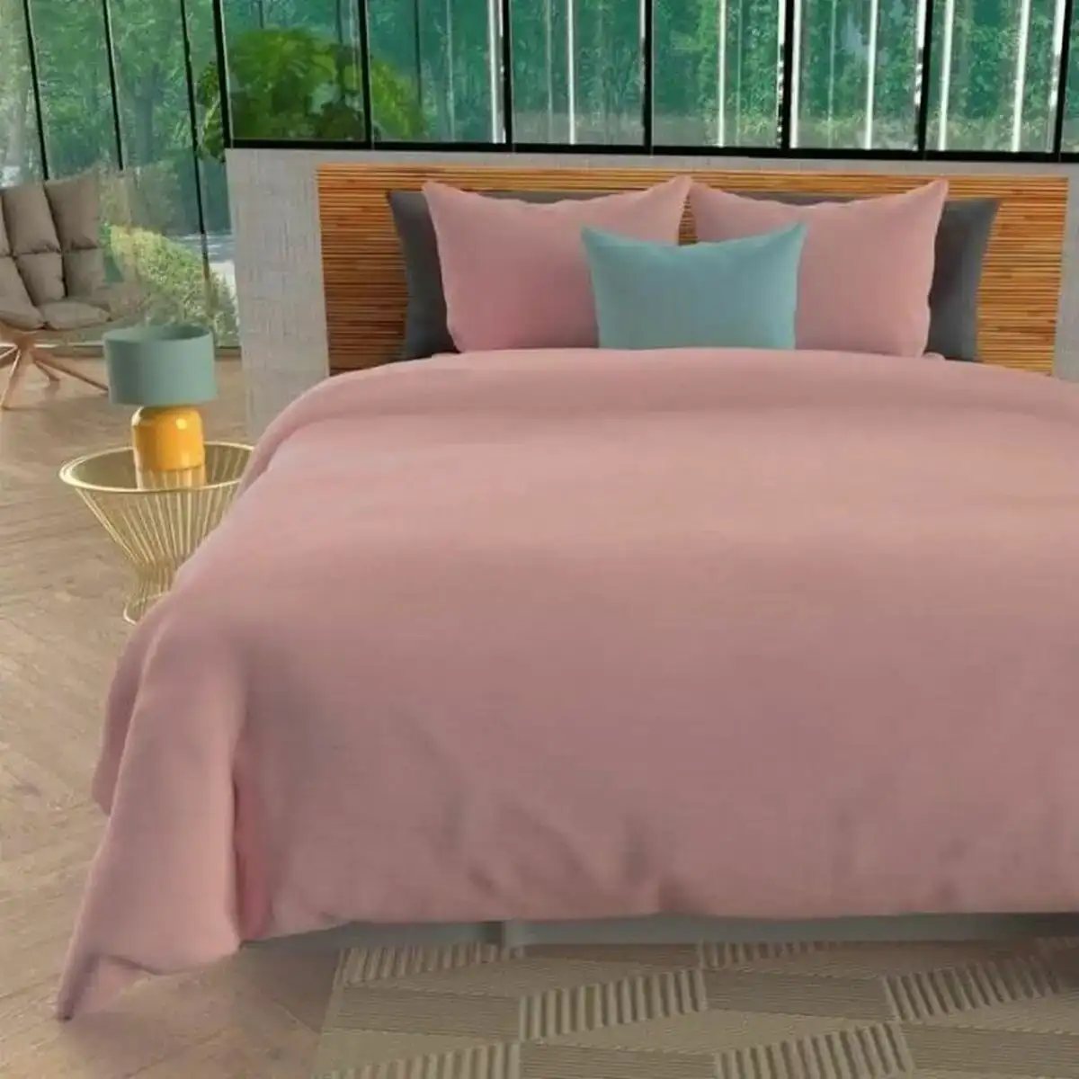 Jeu de draps soleil d ocre rose 240 x 260 cm_6802. Bienvenue chez DIAYTAR COTE D'IVOIRE - Où Chaque Objet a sa Propre Histoire. Découvrez notre sélection soigneusement choisie et choisissez des produits qui racontent le patrimoine sénégalais.