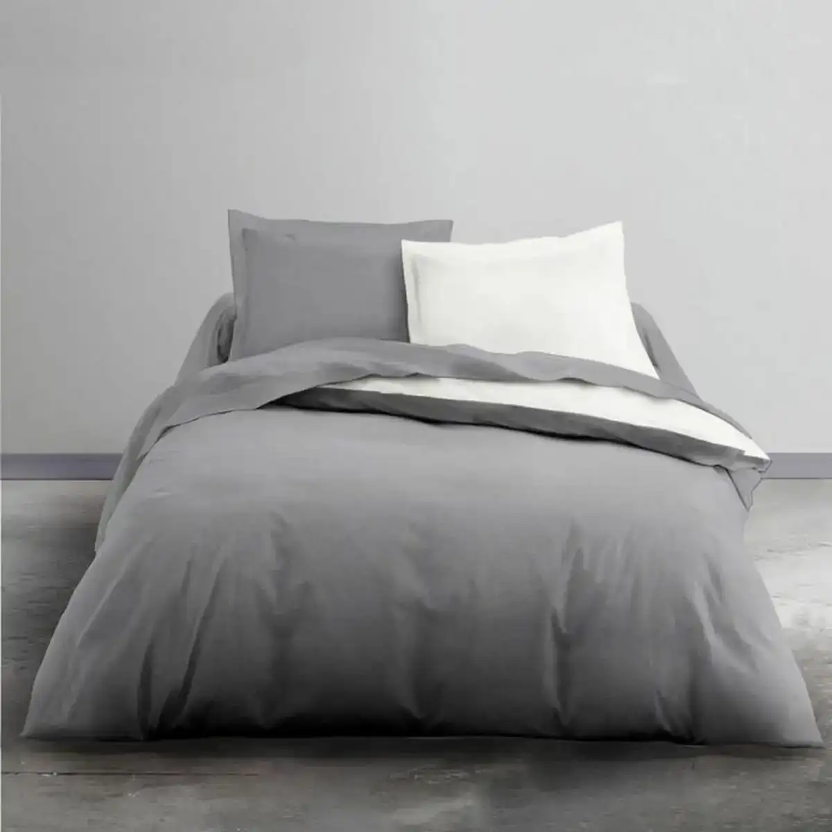 Jeu de draps TODAY Blanc Gris clair 200 x 200 cm