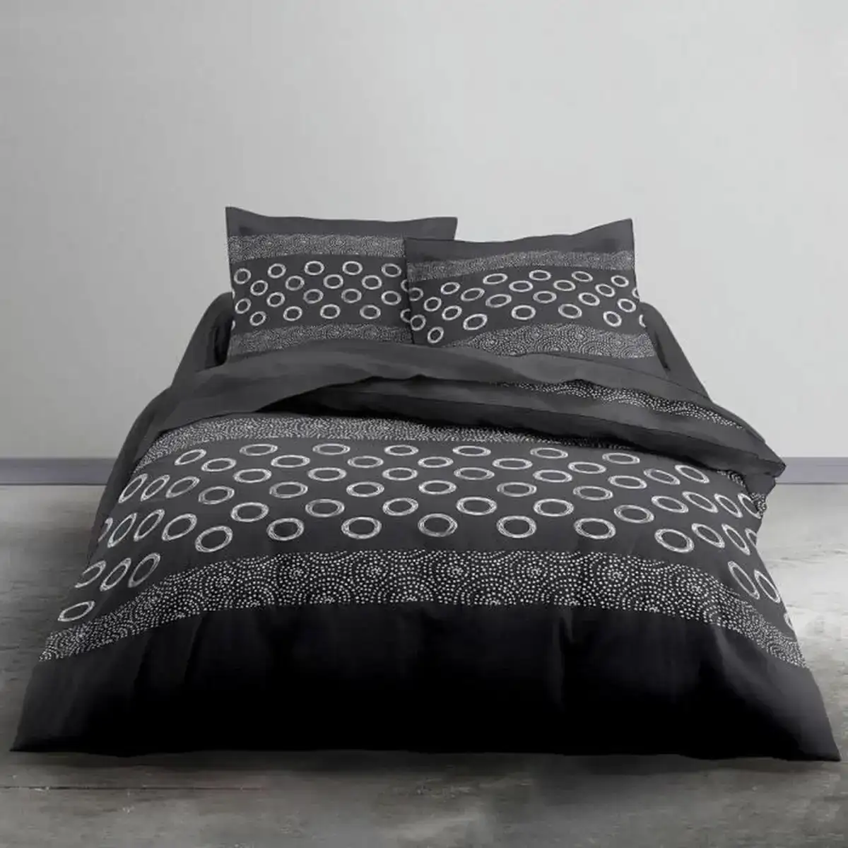 Jeu de draps today cercles gris 200 x 200 cm_4245. DIAYTAR COTE D'IVOIRE - L'Art du Shopping Facilité. Naviguez sur notre plateforme en ligne pour découvrir une expérience d'achat fluide et agréable, avec une gamme de produits adaptés à tous.
