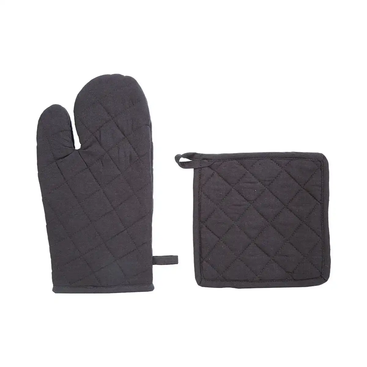 Jeu de maniques et de gants de cuisine atmosphera coton gris fonce_4756. DIAYTAR COTE D'IVOIRE - Là où Chaque Produit Évoque une Émotion. Parcourez notre catalogue et choisissez des articles qui vous touchent et qui enrichissent votre expérience.