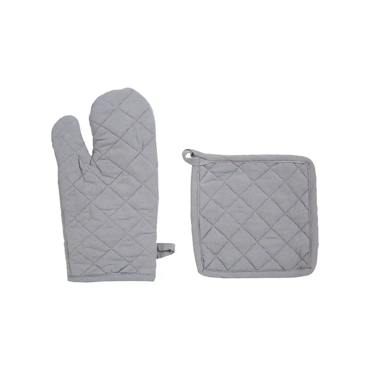 Jeu de maniques et de gants de cuisine atmosphera gris coton_4824. DIAYTAR COTE D'IVOIRE - L'Art de Vivre le Shopping Inspiré. Parcourez notre catalogue et choisissez des produits qui reflètent votre passion pour la beauté et l'authenticité.