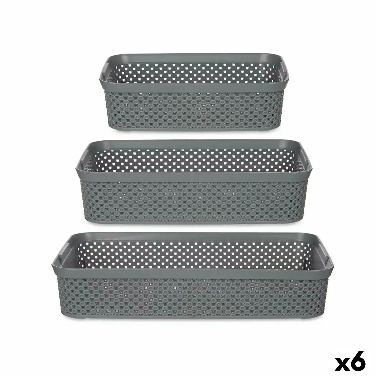 Jeu de plateaux organisateurs rectangulaire anthracite plastique 6 unites _5793. Entrez dans l'Univers de DIAYTAR COTE D'IVOIRE - Où la Tradition S'unit à la Modernité. Explorez notre sélection pour trouver des produits qui allient héritage et innovation.