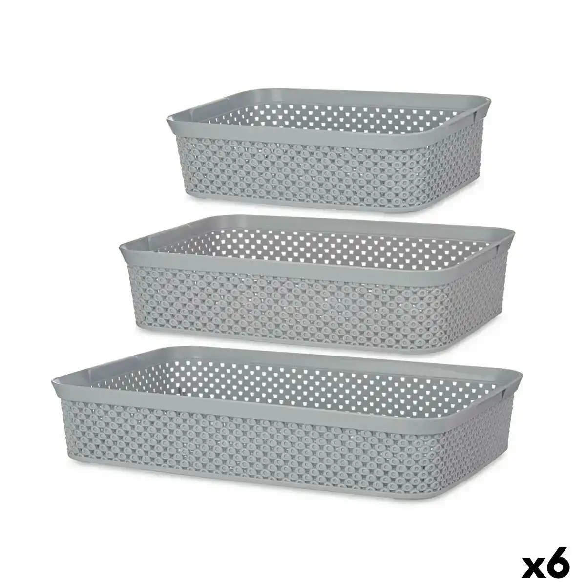 Jeu de plateaux organisateurs rectangulaire gris plastique 6 unites _3339. DIAYTAR COTE D'IVOIRE - Là où Choisir est un Acte d'Amour pour le Côte d'Ivoire. Explorez notre gamme et choisissez des produits qui célèbrent la culture et l'artisanat du pays.