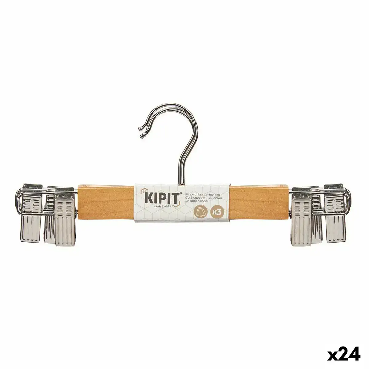 Jeu de porte manteaux pinces de serrage marron argente bois metal 28 5 x 2 5 x 11 5 cm 24 unites _7127. DIAYTAR COTE D'IVOIRE - Votre Escale Shopping incontournable. Explorez notre boutique en ligne et dénichez des trésors qui reflètent la richesse culturelle et la modernité du Côte d'Ivoire.