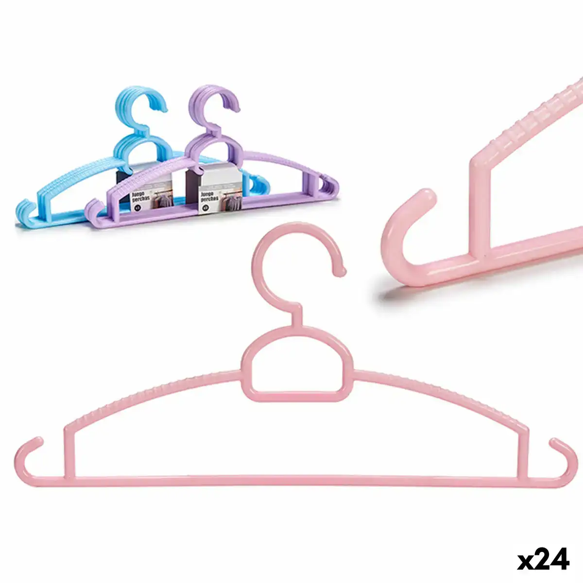 Jeu de porte manteaux violet bleu rose plastique 24 unites_7342. Bienvenue chez DIAYTAR COTE D'IVOIRE - Où Chaque Objet a sa Propre Histoire. Découvrez notre sélection soigneusement choisie et choisissez des produits qui racontent le patrimoine sénégalais.