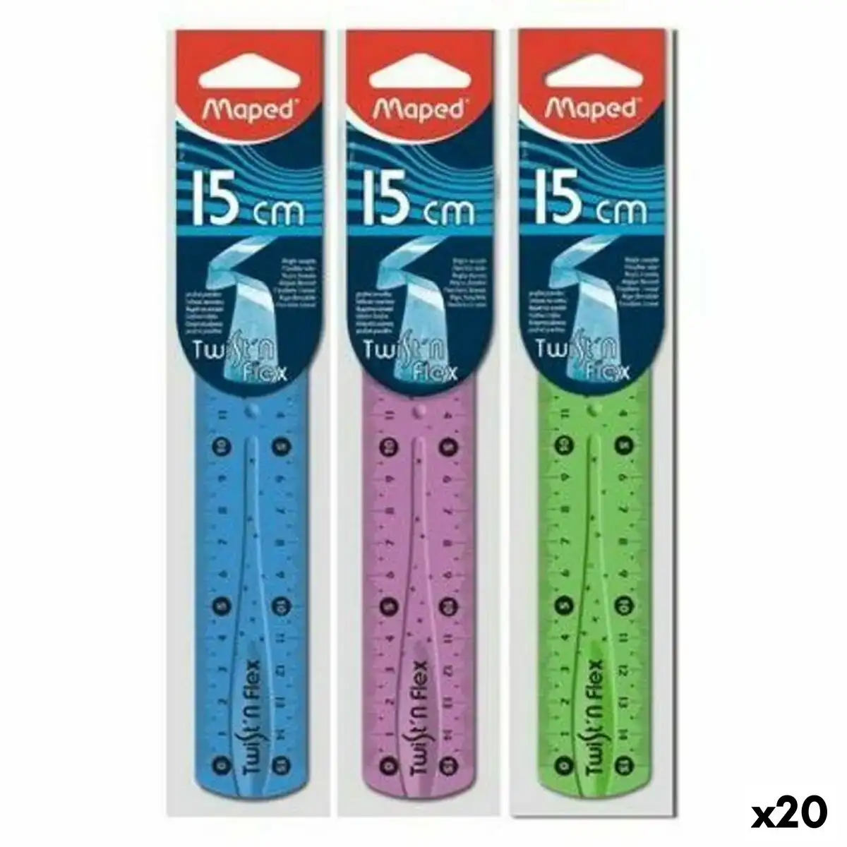 Jeu de regles maped twist n flex multicouleur 15 cm 20 unites_3235. Bienvenue sur DIAYTAR COTE D'IVOIRE - Où Chaque Article a son Histoire. Découvrez notre sélection méticuleuse de produits qui racontent l'authenticité et la beauté du Côte d'Ivoire.