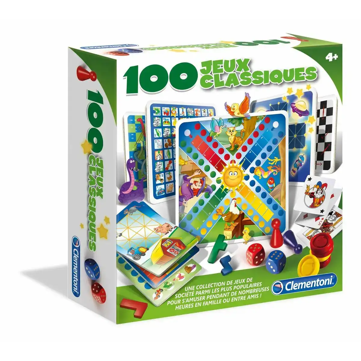 Jeu de societe clementoni 100 classic games _2110. DIAYTAR COTE D'IVOIRE - Votre Destination Shopping Authentique. Explorez notre boutique en ligne et découvrez des trésors qui reflètent l'âme du Côte d'Ivoire, pour une expérience shopping unique.
