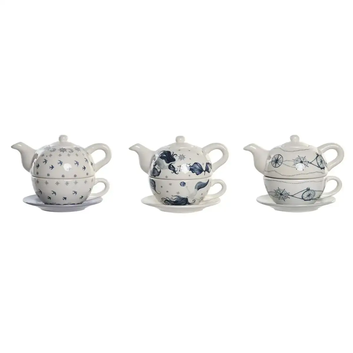 Jeu de theiere dkd home decor bleu blanc 750 ml dolomite 3 unites _4734. DIAYTAR COTE D'IVOIRE - Là où Chaque Produit a son Histoire. Découvrez notre gamme de produits, chacun portant en lui le récit de l'artisanat et de la passion, pour vous offrir une expérience de shopping authentique.