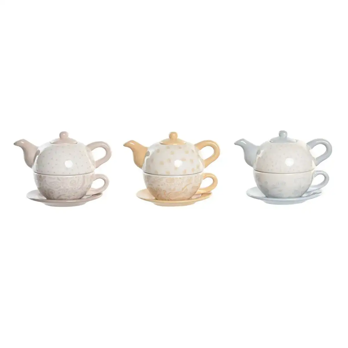 Jeu de theiere dkd home decor bleu rose jaune 750 ml dolomite 3 unites _5806. Entrez dans l'Univers de DIAYTAR COTE D'IVOIRE - Où l'Authenticité Renouvelle Votre Quotidien. Explorez notre gamme de produits et trouvez des articles qui reflètent votre essence.