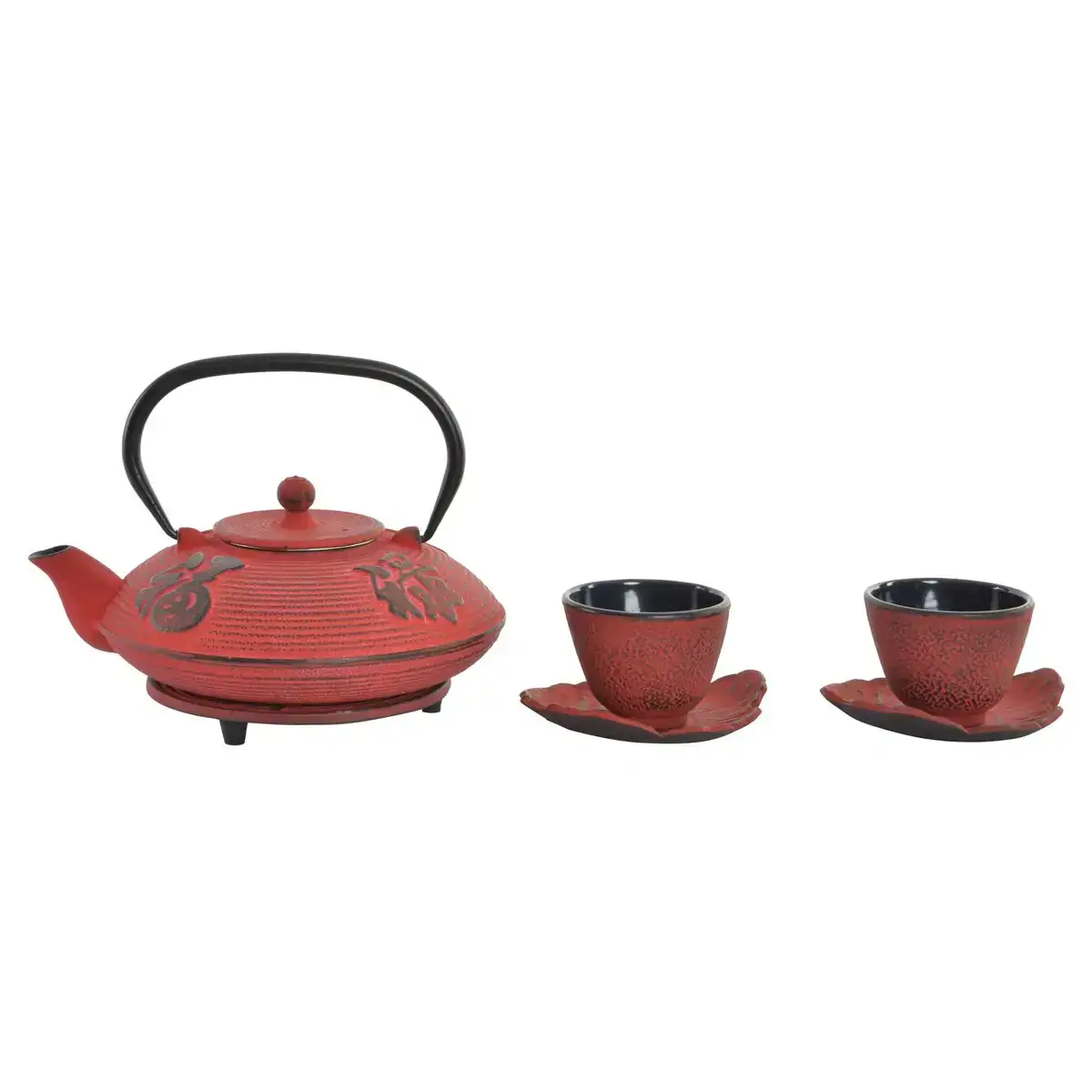 Jeu de theiere dkd home decor rouge noir 800 ml _5226. DIAYTAR COTE D'IVOIRE - Votre Destination de Shopping Authentique au Côte d'Ivoire. Plongez dans notre boutique en ligne pour découvrir des produits qui célèbrent la riche culture et l'artisanat du pays.