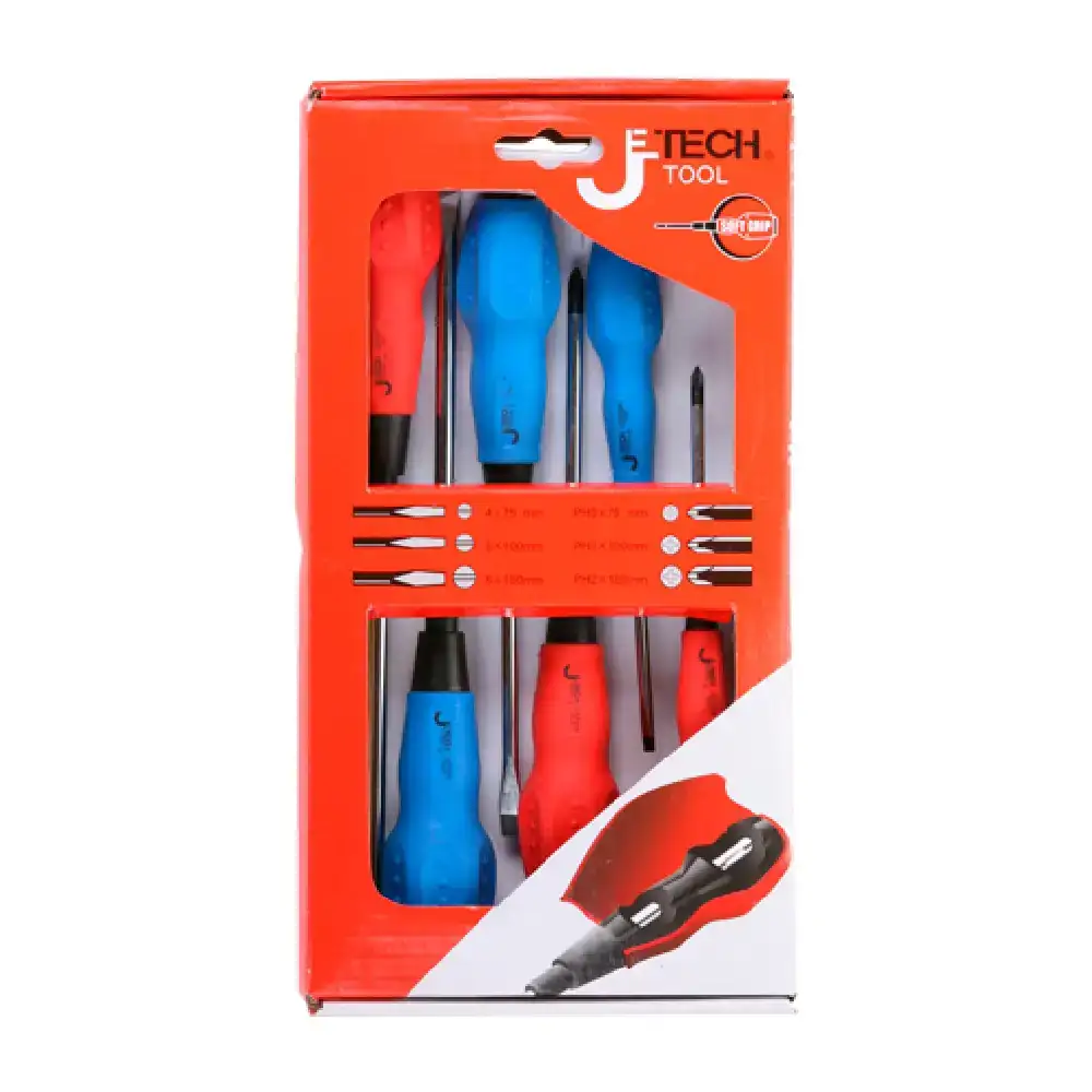 Jeu de tournevis jetech tool 4x75 5x10 6x125 mm 6 pcs _7345. DIAYTAR COTE D'IVOIRE - Où Chaque Produit a son Histoire. Découvrez notre gamme de produits, chacun portant en lui le récit de l'artisanat et de la passion, pour vous offrir une expérience de shopping authentique.