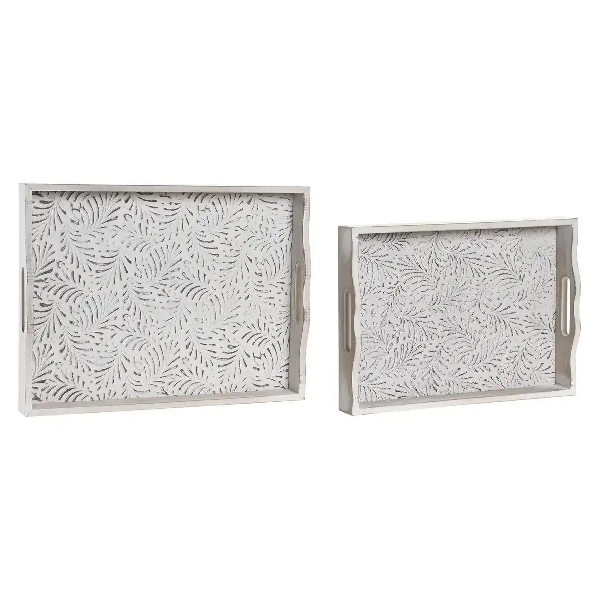 Jeux de plateaux dkd home decor 39 x 30 x 5 cm finition vieillie marron blanc tropical bois mdf feuille d une plante 2 unites _3938. Bienvenue chez DIAYTAR COTE D'IVOIRE - Où le Shopping Devient une Aventure. Découvrez notre collection diversifiée et explorez des produits qui reflètent la diversité du Côte d'Ivoire.