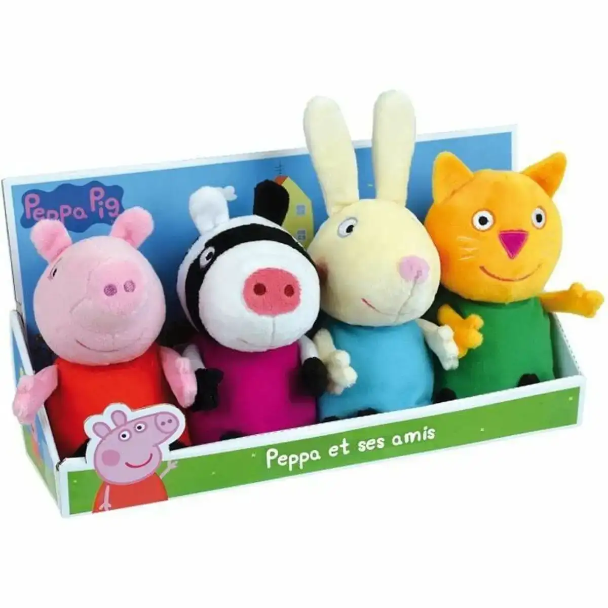 Jouet peluche jemini peppa pig lot 4 unites_1039. DIAYTAR COTE D'IVOIRE - Où Choisir est un Plaisir Responsable. Explorez notre boutique en ligne et adoptez des produits qui reflètent notre engagement envers la durabilité.