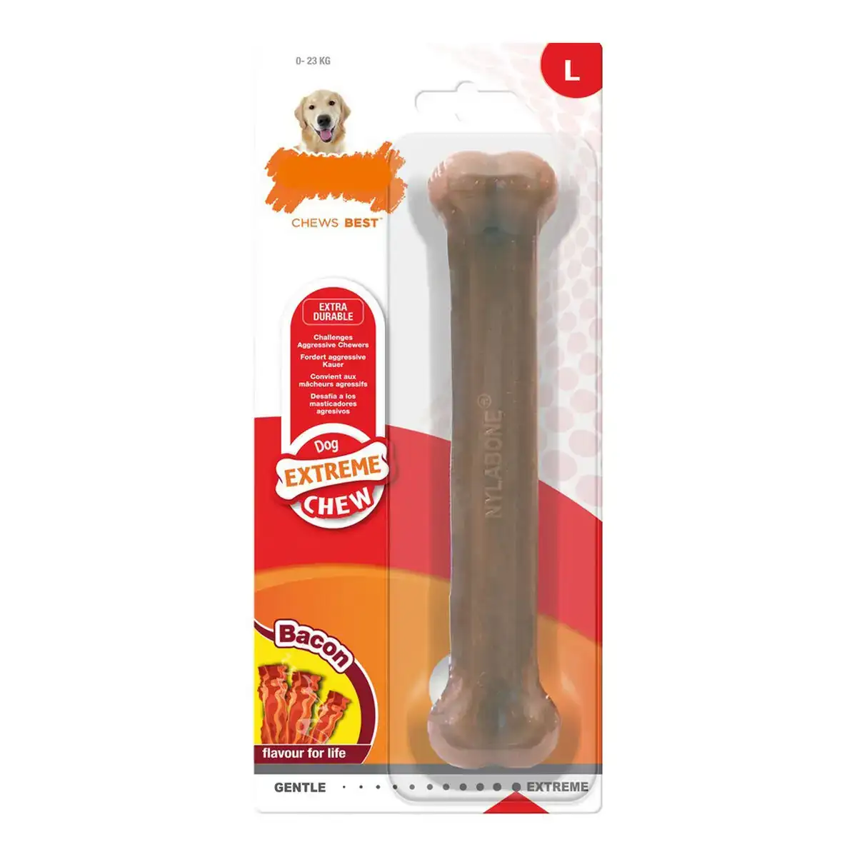 Jouet pour chien nylabone dura chew bacon taille l nylon_5405. DIAYTAR COTE D'IVOIRE - Là où Chaque Produit a son Histoire. Découvrez notre gamme de produits, chacun portant en lui le récit de l'artisanat et de la passion, pour vous offrir une expérience de shopping authentique.