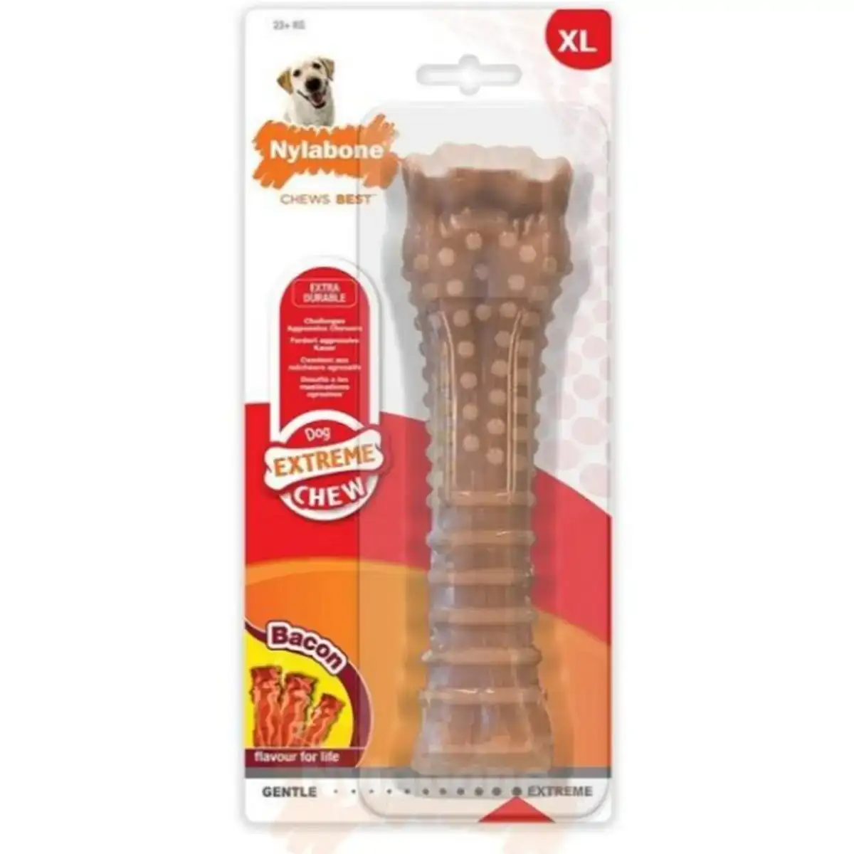 Jouet pour chien nylabone dura chew bacon taille xl nylon_7376. DIAYTAR COTE D'IVOIRE - Où Choisir est un Plaisir. Explorez notre boutique en ligne et choisissez parmi des produits de qualité qui satisferont vos besoins et vos goûts.