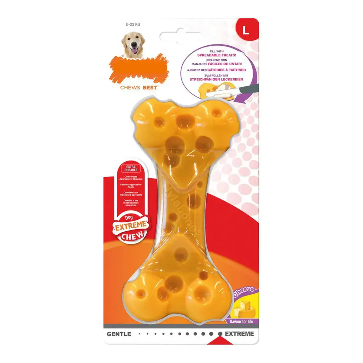 Jouet pour chien nylabone dura chew fromage taille l nylon_8584. DIAYTAR COTE D'IVOIRE - Votre Boutique en Ligne, Votre Histoire. Explorez notre sélection et découvrez des produits qui reflètent votre parcours et vos aspirations, un achat à la fois.
