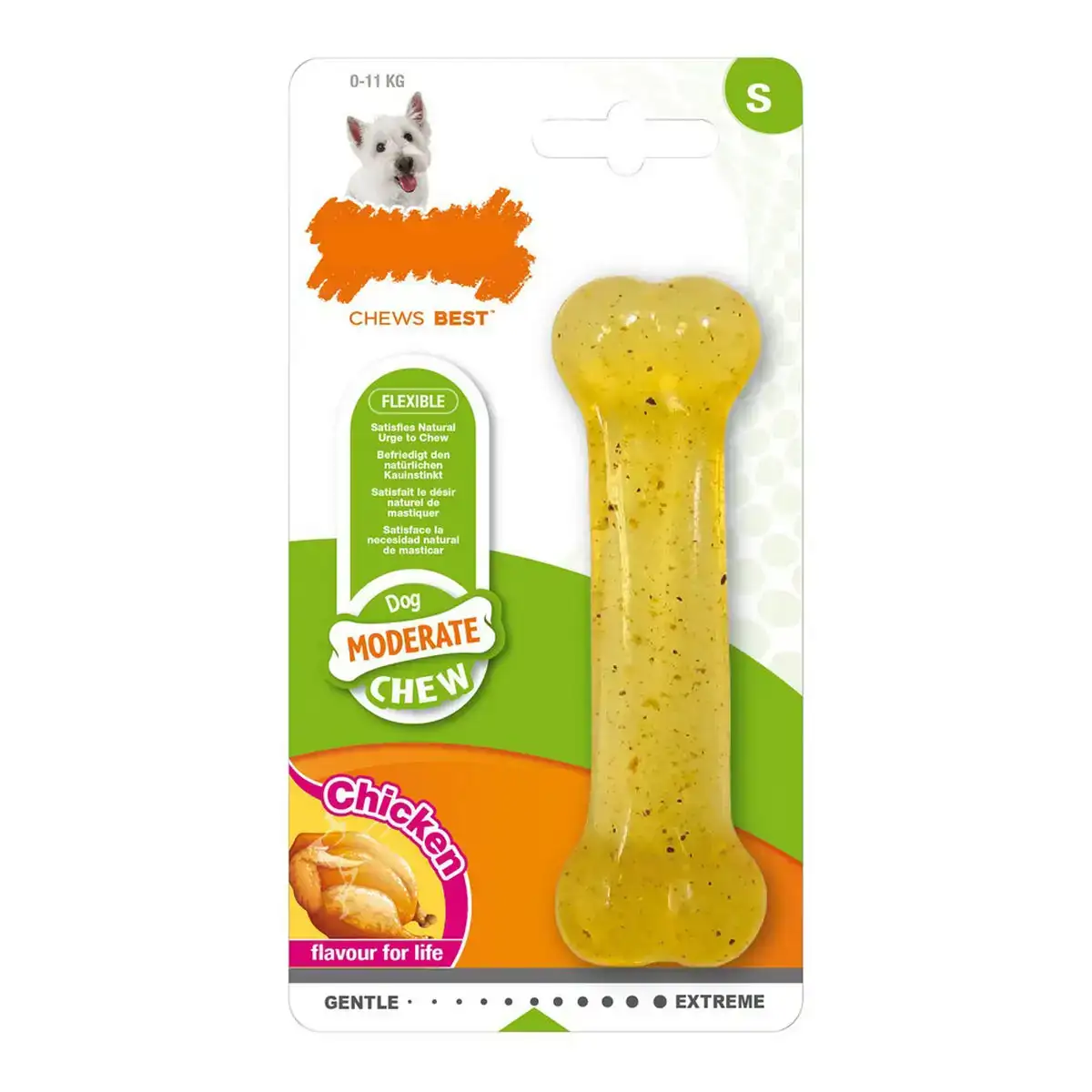 Jouet pour chien nylabone moderate chew taille s poulet thermoplastique_1092. DIAYTAR COTE D'IVOIRE - L'Univers du Choix et de l'Authenticité. Explorez notre catalogue et découvrez des articles qui incarnent le patrimoine du Côte d'Ivoire et la modernité du monde.