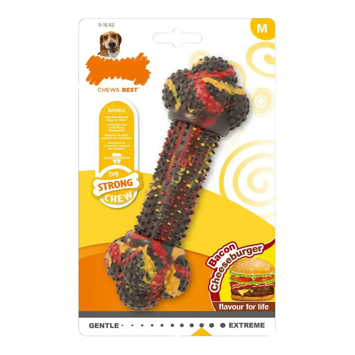 Jouet pour chien nylabone strong chew bacon fromage hamburgers caoutchouc taille m_9175. DIAYTAR COTE D'IVOIRE - L'Art de Magasiner sans Limites. Naviguez à travers notre collection diversifiée pour trouver des produits qui élargiront vos horizons shopping.