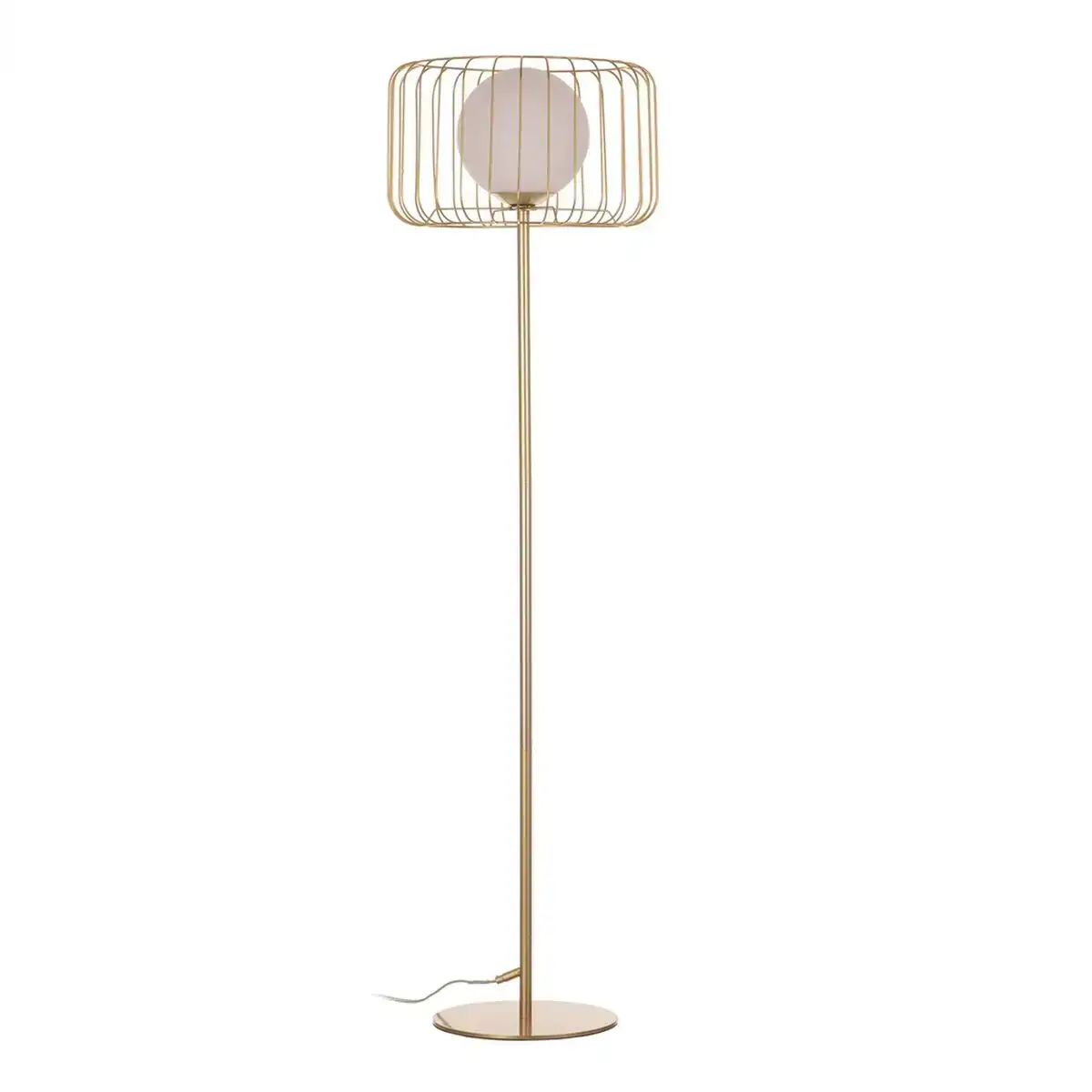 Lampadaire 40 x 40 x 144 cm verre dore metal blanc_5002. DIAYTAR COTE D'IVOIRE - Où Choisir Devient une Découverte. Explorez notre boutique en ligne et trouvez des articles qui vous surprennent et vous ravissent à chaque clic.