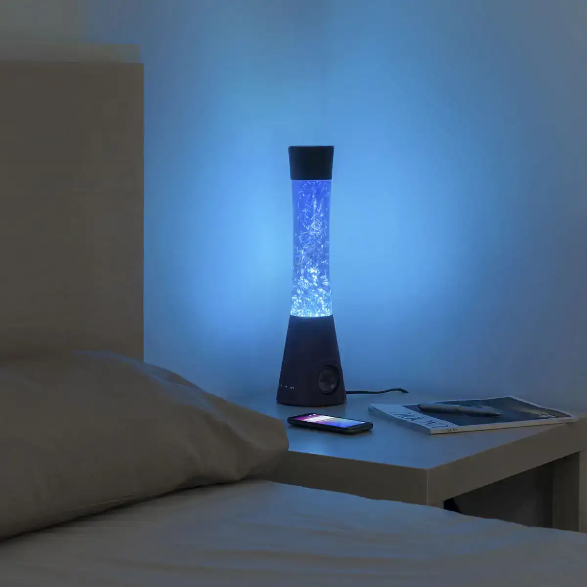 Lampe a lave avec haut parleur et microphone flow lamp innovagoods_7786. DIAYTAR COTE D'IVOIRE - Où Choisir Devient un Acte de Découverte. Découvrez notre gamme et choisissez des produits qui éveillent votre curiosité et élargissent vos horizons.