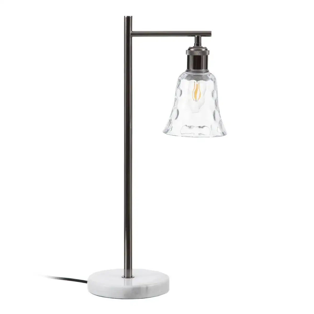 Lampe de bureau 20 x 16 x 54 cm verre gris metal_7030. Votre Destination de Choix: DIAYTAR COTE D'IVOIRE - Où l'Authenticité Rencontre la Commodité. Faites l'expérience de magasiner en ligne pour des articles qui incarnent la richesse culturelle et la modernité du Côte d'Ivoire.