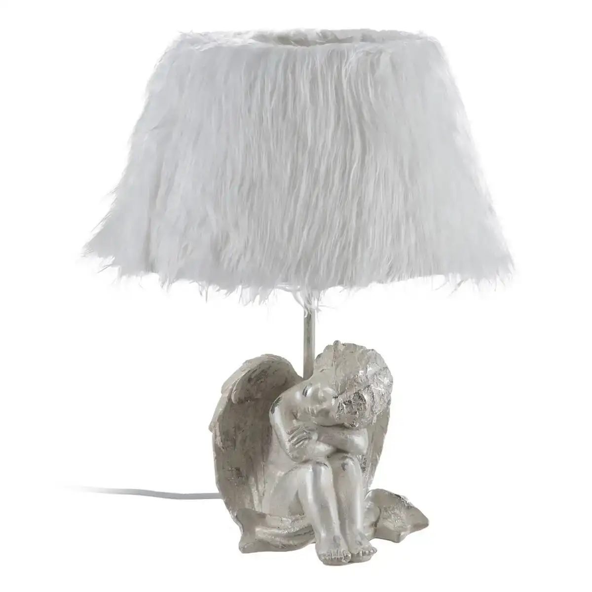Lampe de bureau 30 5 x 30 5 x 41 5 cm blanc polyresine_1362. DIAYTAR COTE D'IVOIRE - Là où le Shopping devient une Fête des Sens. Plongez dans notre univers et choisissez des produits qui éveillent votre goût pour l'esthétique et l'authenticité.