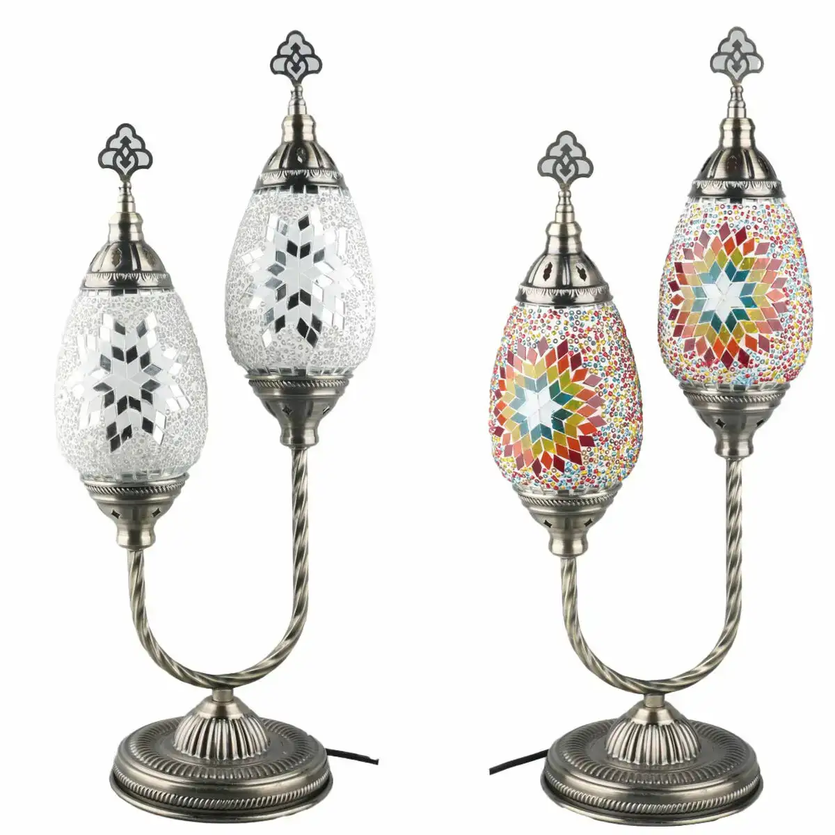Lampe de bureau dkd home decor 24 x 15 x 55 cm verre metal multicouleur 220 v 50 w 2 unites _9240. DIAYTAR COTE D'IVOIRE - Là où Chaque Produit est une Trouvaille Unique. Découvrez notre boutique en ligne et trouvez des articles qui vous distinguent par leur originalité.