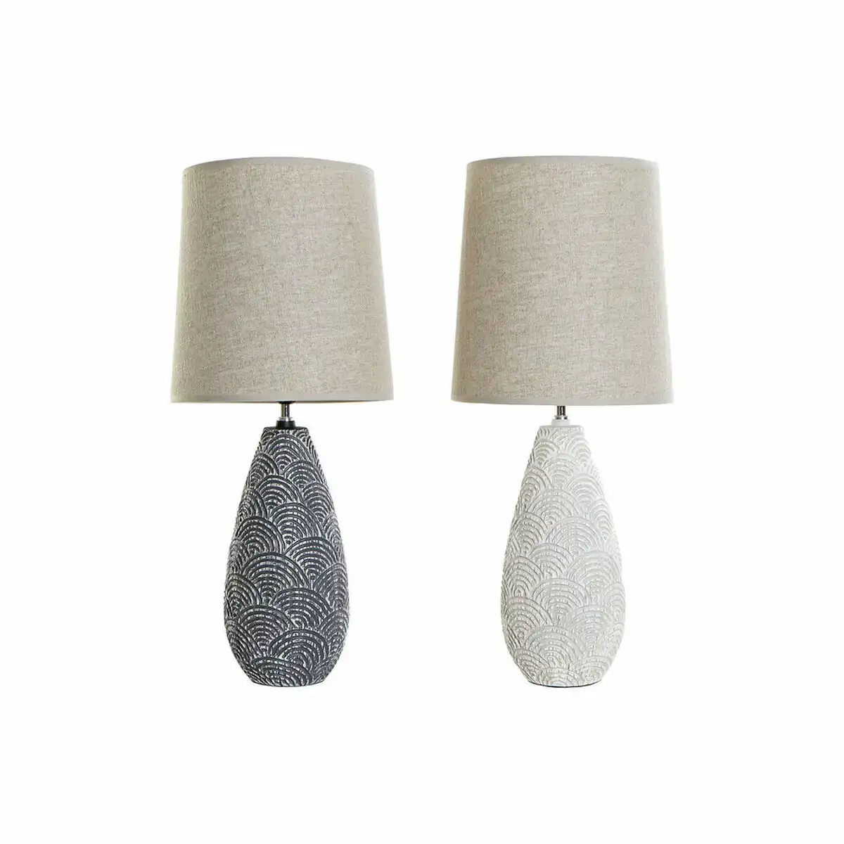 Lampe de bureau dkd home decor 32 x 32 x 73 cm 32 x 32 x 72 cm gris beige resine 220 v 50 w 2 unites _8892. DIAYTAR COTE D'IVOIRE - Votre Marché Virtuel au Côte d'Ivoire. Parcourez notre boutique en ligne pour trouver des trésors cachés, des articles indispensables du quotidien aux joyaux artistiques.