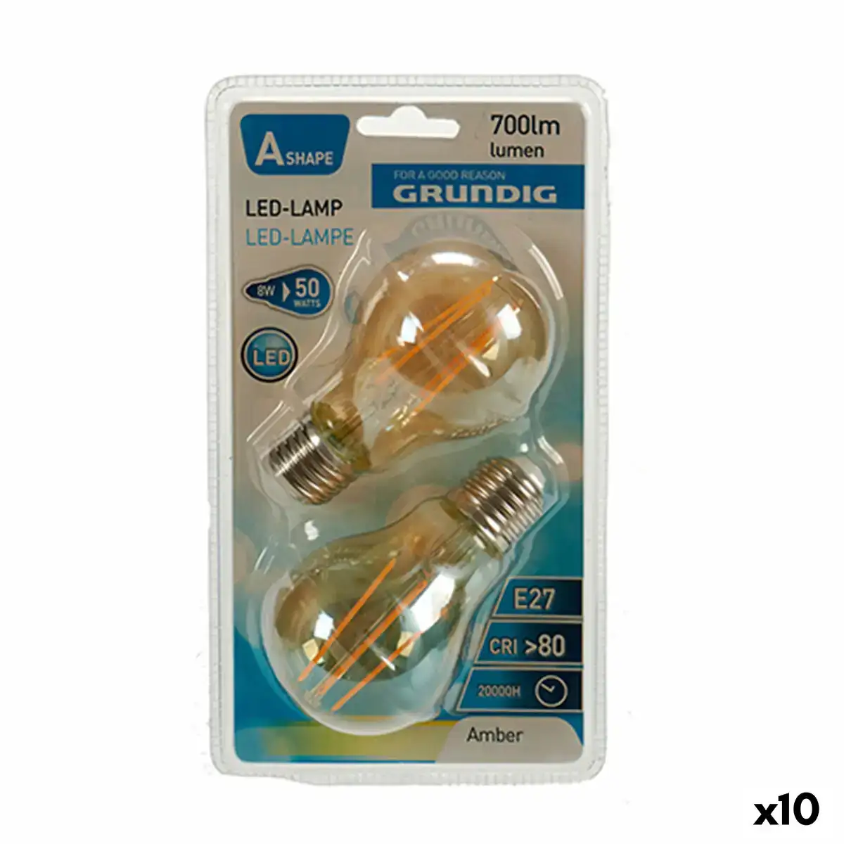 Lampe led grundig 8 w 2300 k e27 ambre 700 lm 10 unites 6 x 10 x 6 cm _3290. DIAYTAR COTE D'IVOIRE - Votre Plateforme Shopping Engagée. Explorez notre catalogue et choisissez des produits qui reflètent notre dévouement envers la qualité et la satisfaction du client.